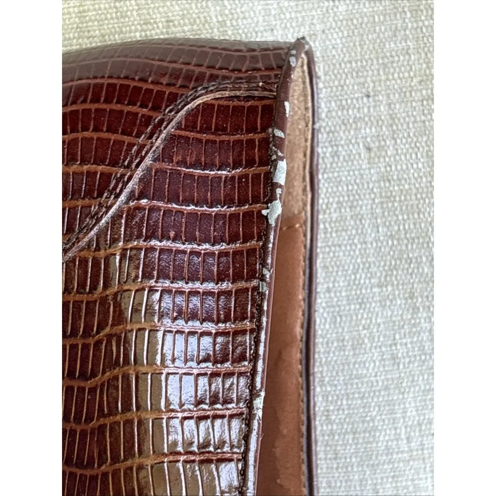 Stacy Adams Cognac Brown Snake Leather Tassel Loafer Dress Shoes Size 10 M